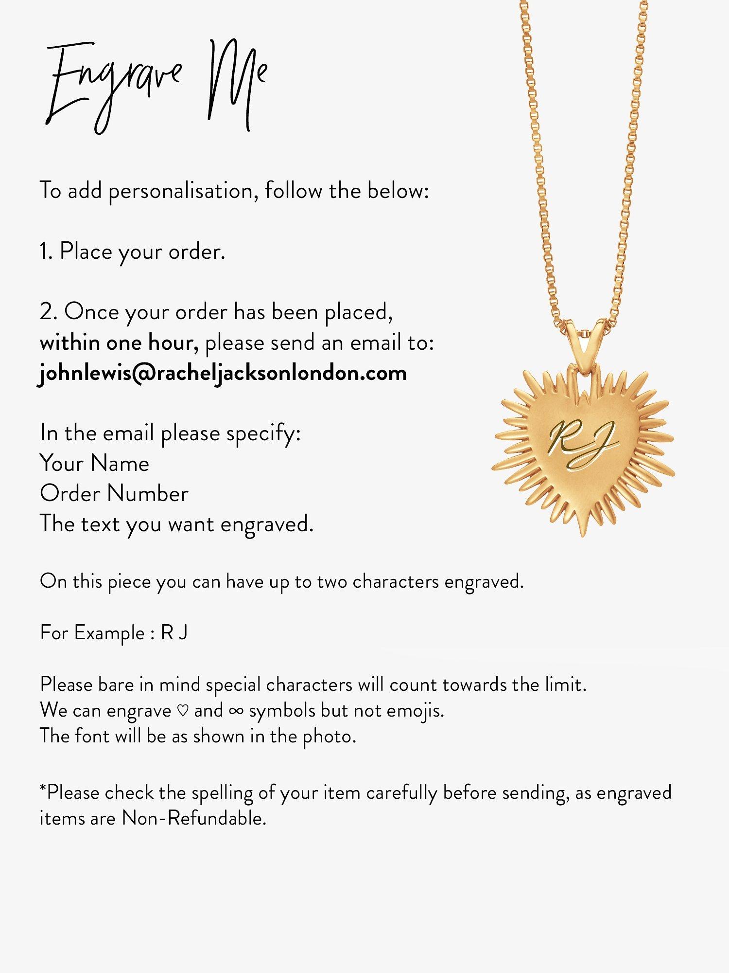 Product image 4 of 5, which shows Rachel Jackson London Personalised Untamed Love Electric Art Deco Heart Necklace, Gold