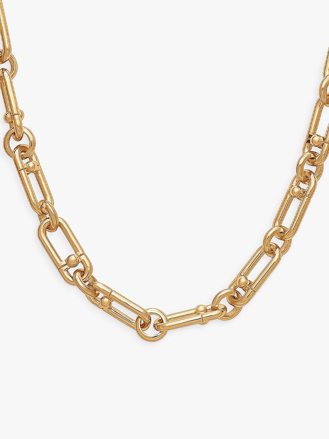 Product image 1 of 4, which shows Rachel Jackson London Statement Stellar Hardware Chain Necklace, Gold