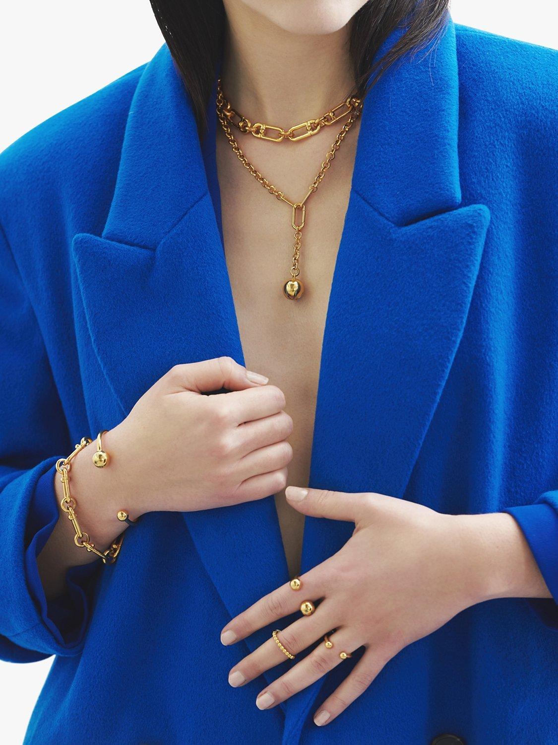 Product image 4 of 4, which shows Rachel Jackson London Statement Stellar Hardware Chain Necklace, Gold