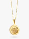 Rachel Jackson London Personalised Small Deco Sun Birthstone Amulet Necklace, Gold, Citrine - November