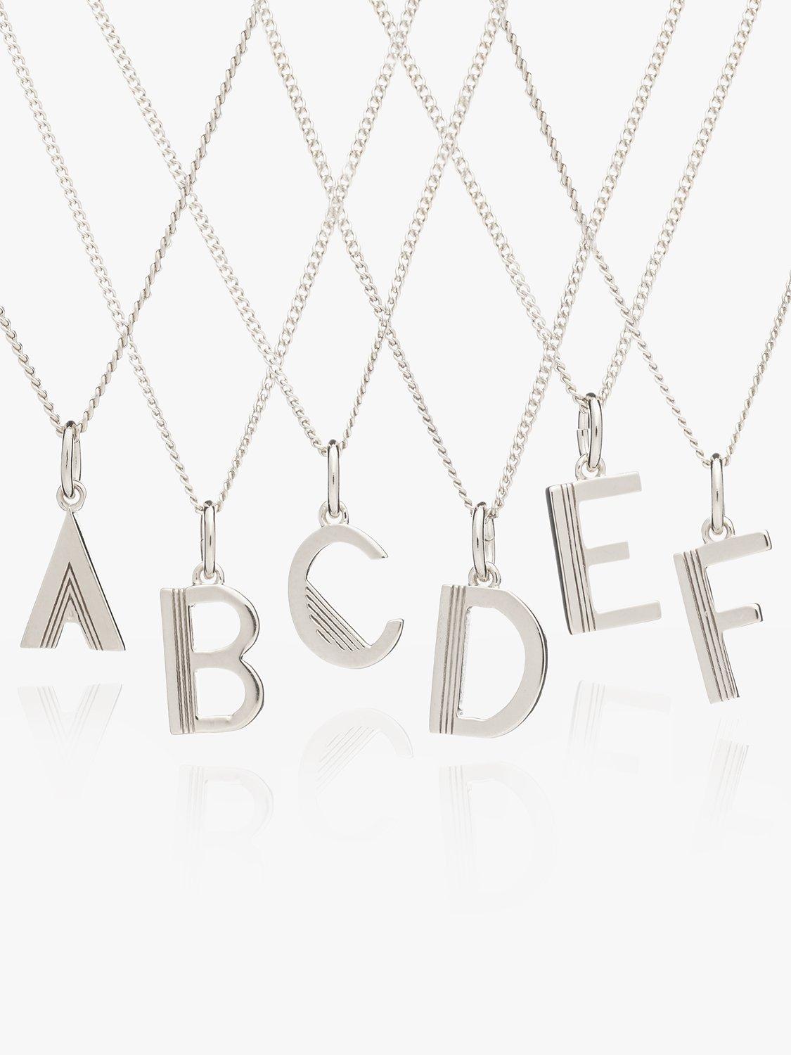 Product image 2 of 3, which shows Rachel Jackson London Initial Necklace, Silver, O