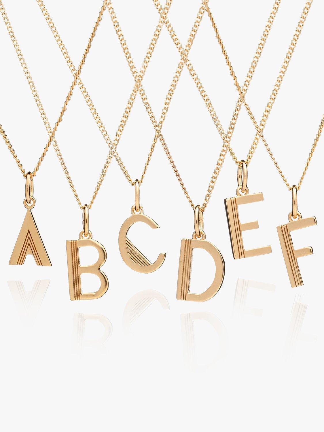 Product image 3 of 4, which shows Rachel Jackson London Initial Necklace, Gold, M