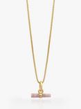 Rachel Jackson London Mini Rose T-Bar Necklace, Gold