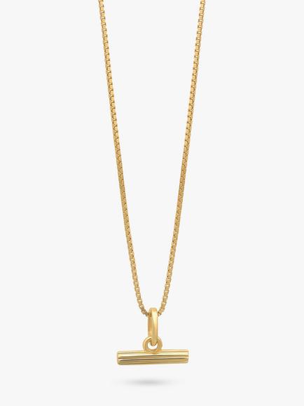 Rachel Jackson London Mini T-Bar Necklace, Gold, Gold