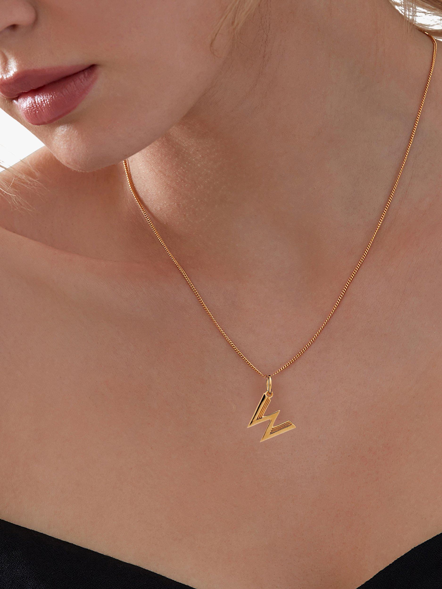 Product image 3 of 4, which shows Rachel Jackson London Initial Necklace, Gold, W