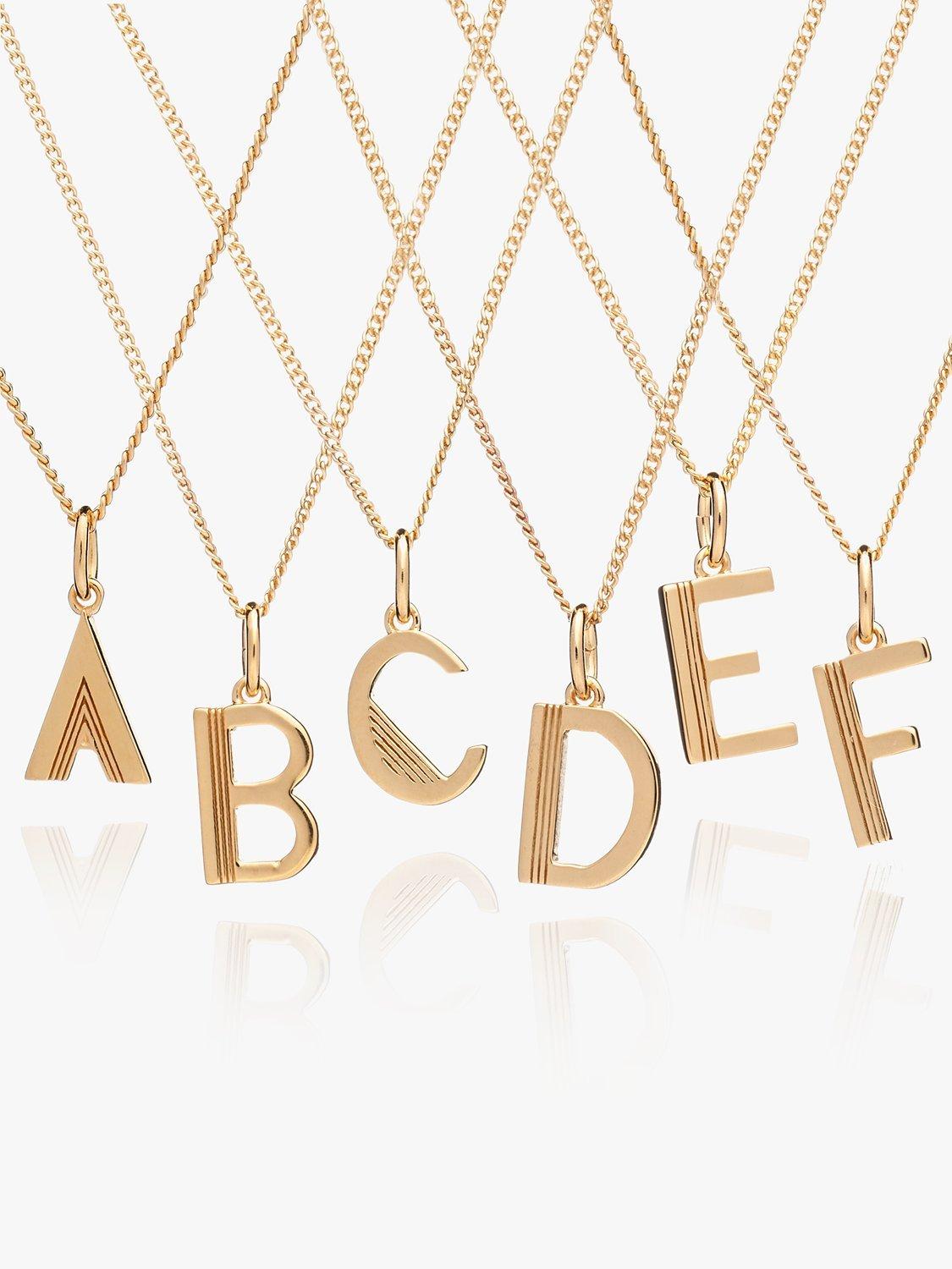 Product image 4 of 4, which shows Rachel Jackson London Initial Necklace, Gold, W