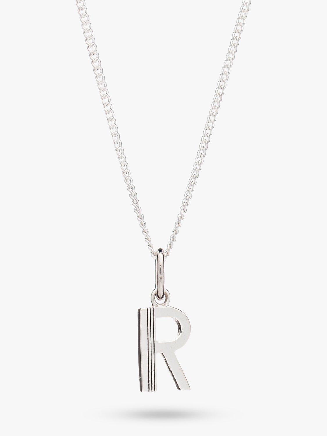 Product image 1 of 3, which shows Rachel Jackson London Initial Necklace, Silver, R