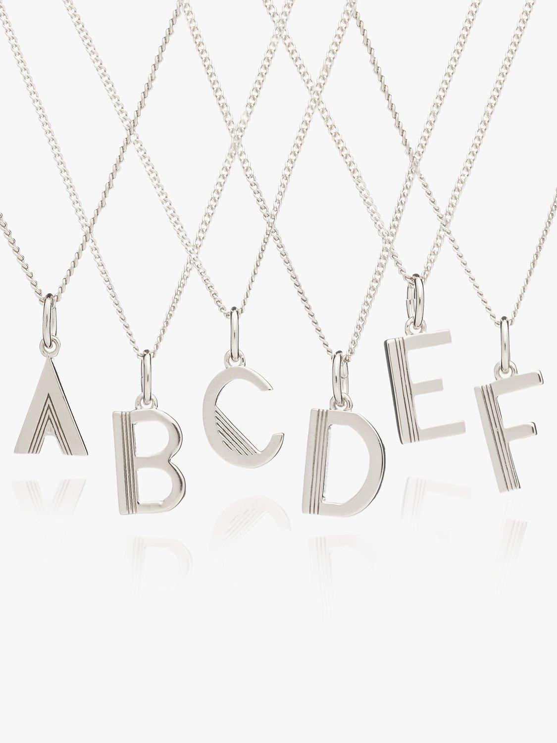 Product image 2 of 3, which shows Rachel Jackson London Initial Necklace, Silver, R