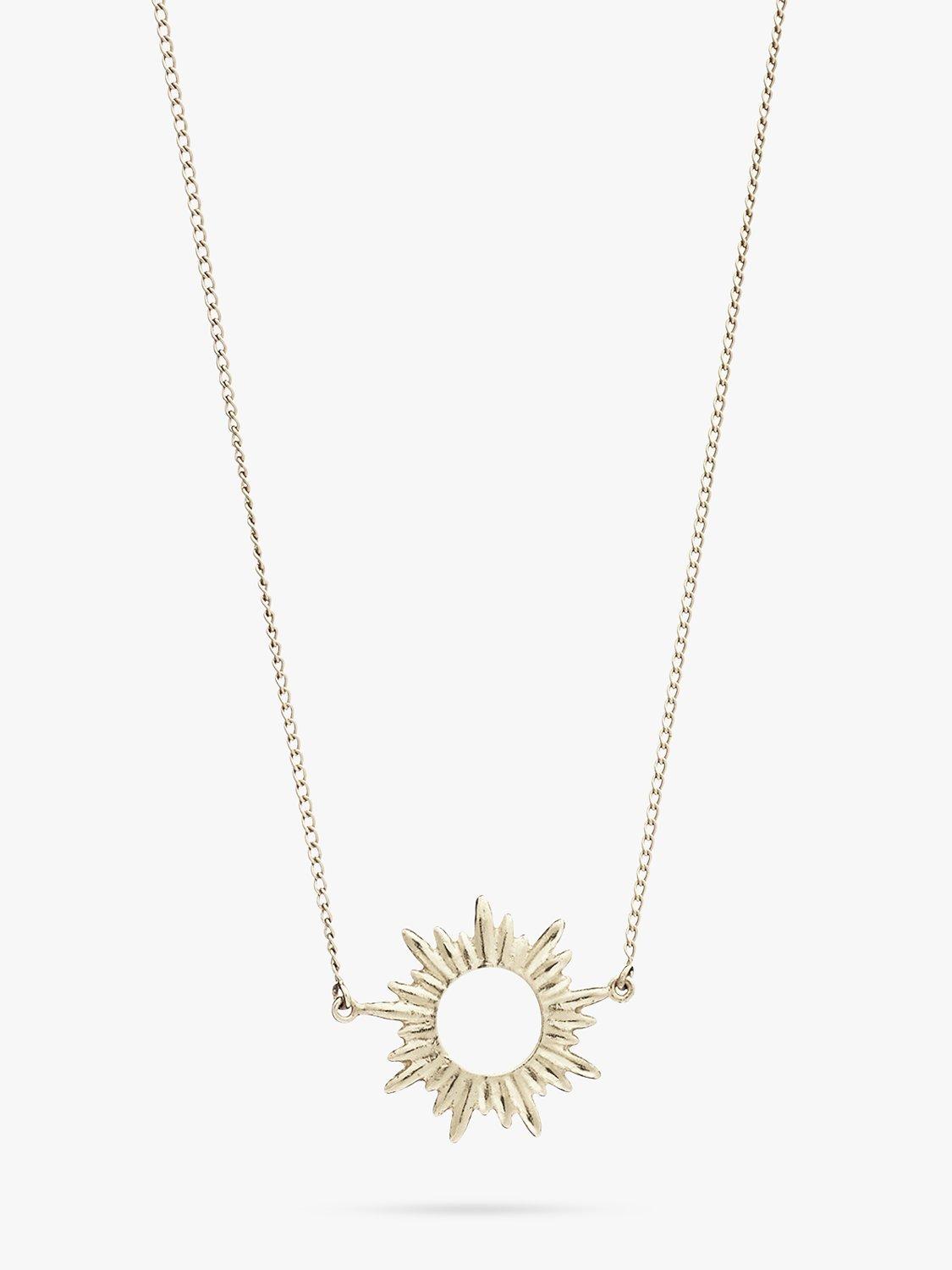 Product image 1 of 3, which shows Rachel Jackson London Electric Goddess Mini Sun Necklace, Silver