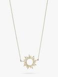 Rachel Jackson London Electric Goddess Mini Sun Necklace, Silver