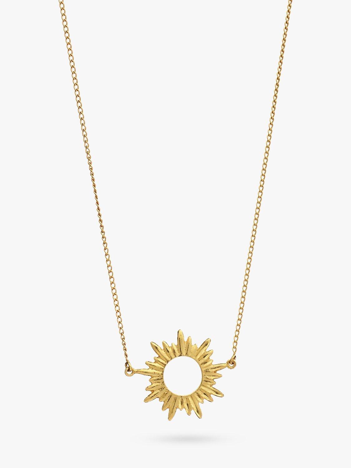 Product image 1 of 4, which shows Rachel Jackson London Electric Goddess Mini Sun Necklace, Gold