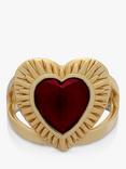 Rachel Jackson London Electric Love Statement Garnet Heart Ring, Gold