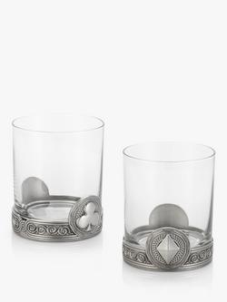 Royal Selangor Ace Glass Tumblers, Set of 4, 300ml, Pewter Grey/Clear - view 2, Pewter Grey/Clear