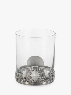 Royal Selangor Ace Diamonds Glass Tumbler, 300ml, Pewter Grey/Clear, Pewter Grey/Clear