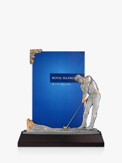 Royal Selangor Golfer Photo Frame, 4 x 6" (10 x 15cm), Pewter Grey, Pewter Grey