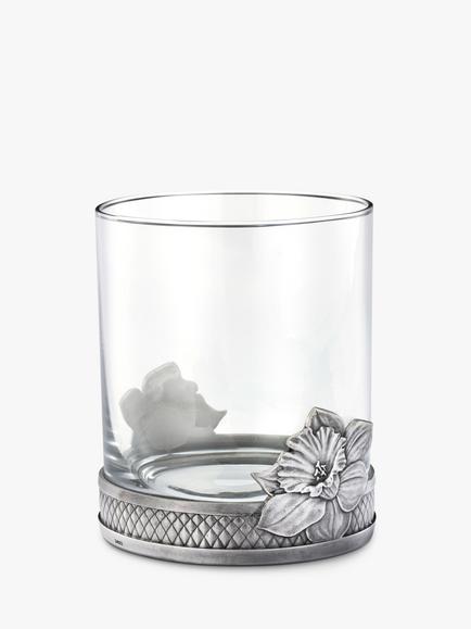 Royal Selangor Daffodil Glass Tumbler, 300ml, Pewter Grey/Clear - view 2, Pewter Grey