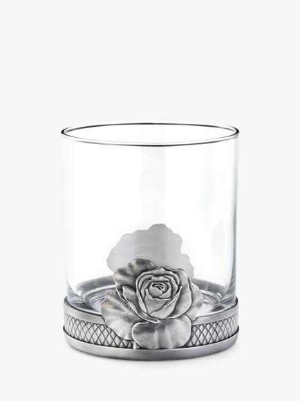 Royal Selangor Rose Glass Tumbler, 300ml, Pewter Grey/Clear, Pewter Grey/Clear