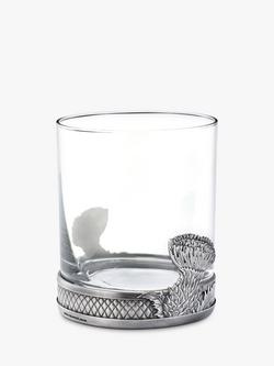 Royal Selangor Thistle Glass Tumbler, 300ml, Pewter Grey/Clear - view 2, Pewter Grey/Clear