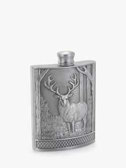 Royal Selangor Stag Hip Flask, 165ml, Pewter Grey - view 2, Pewter Grey