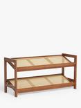 John Lewis Poly Rattan and Bamboo 2 Tier Shoe Rack, Cherry Wood