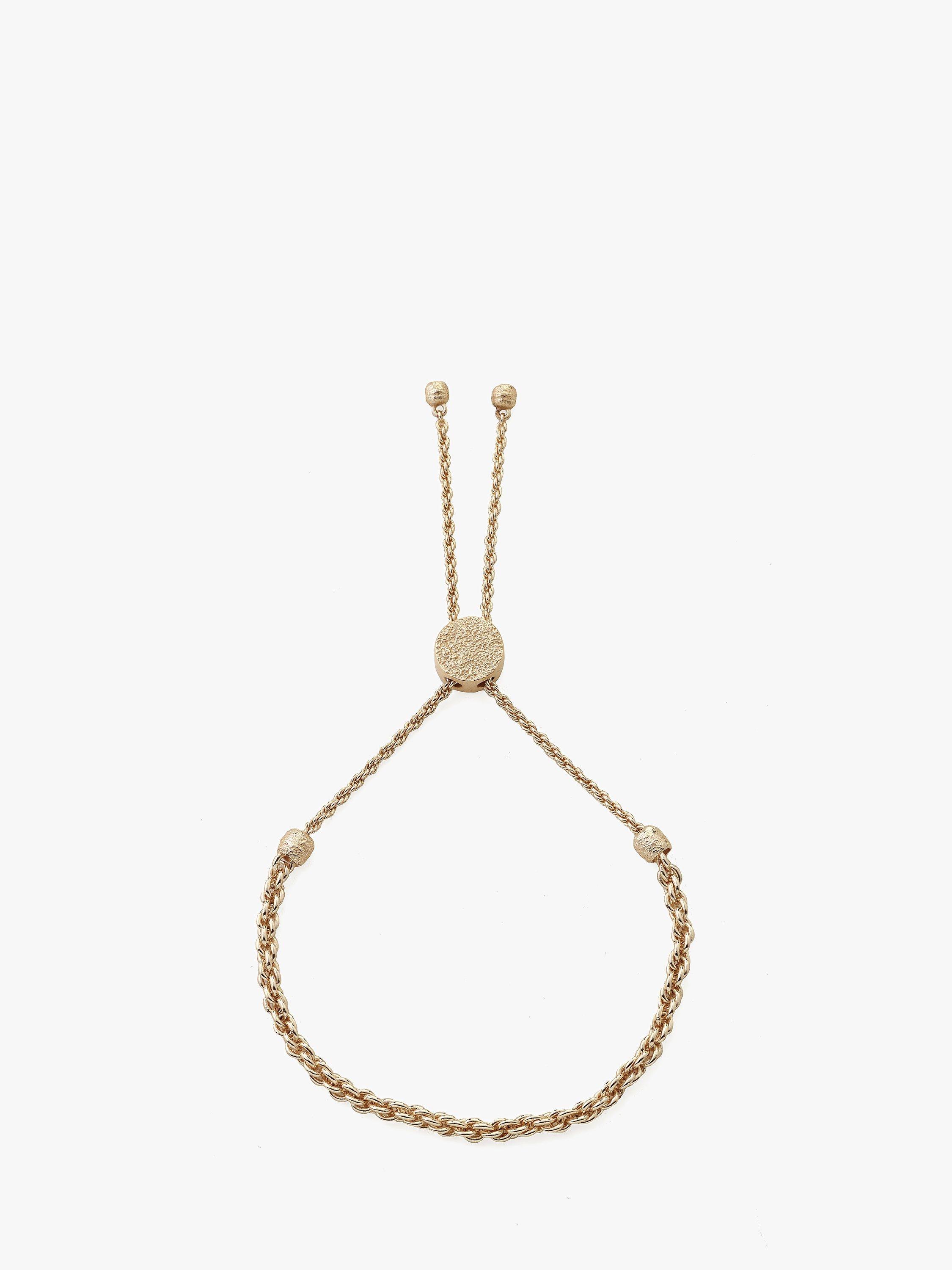 Product image 1 of 5, which shows Tutti & Co Freedom Slider Friendship Bracelet, Gold
