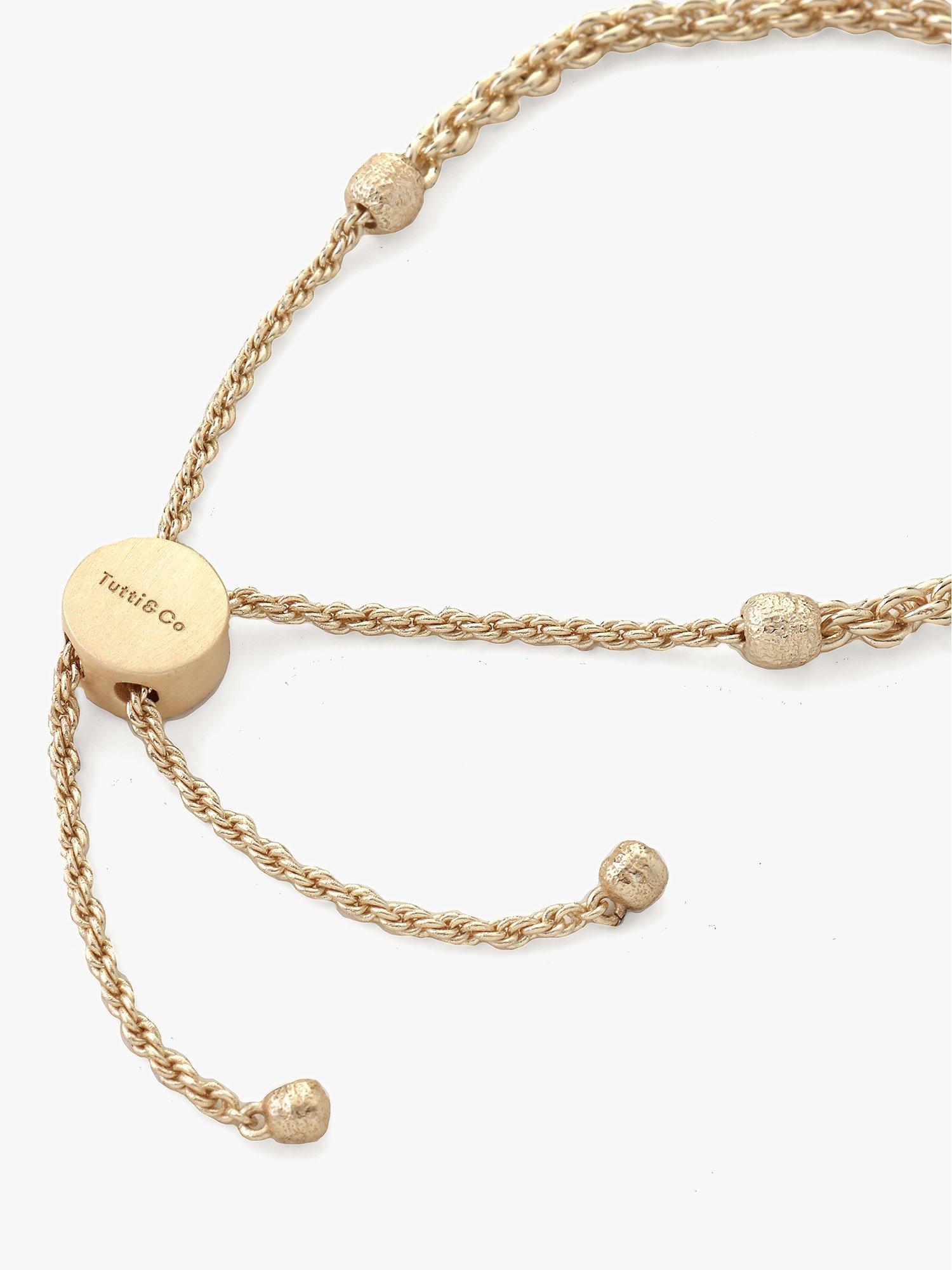 Product image 2 of 5, which shows Tutti & Co Freedom Slider Friendship Bracelet, Gold
