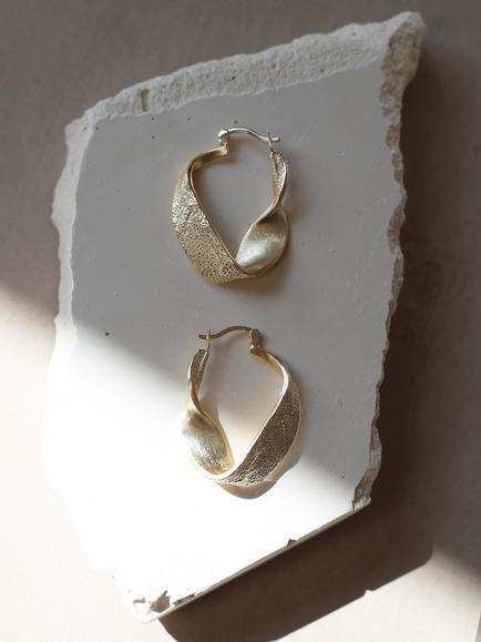 Tutti Praise Textured Twist Hoop Earrings - view 2, Gold
