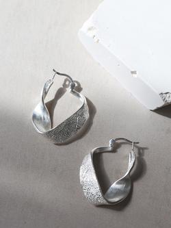 Tutti Praise Textured Twist Hoop Earrings - view 2, Silver