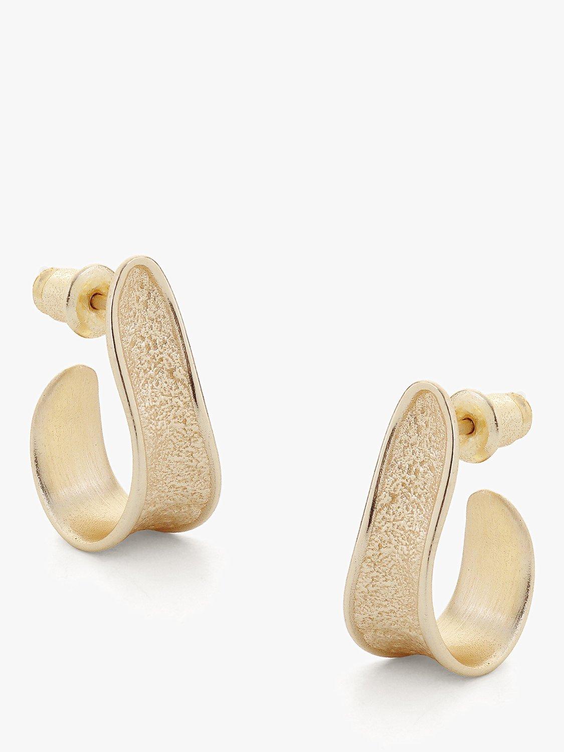 Tutti & Co Bask Textured Asymmetric Half Hoop Earrings