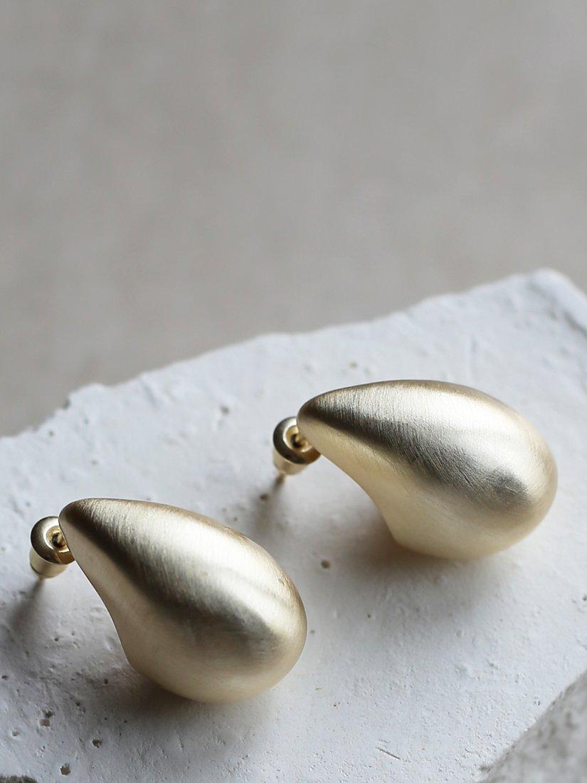 Product image 2 of 5, which shows Tutti & Co Hush Chunky Brushed Drop Earrings, Gold
