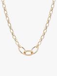 Tutti & Co Behold Textured Oval Link Necklace, Gold