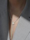 Tutti & Co Twisted Rope Slider Necklace, Silver
