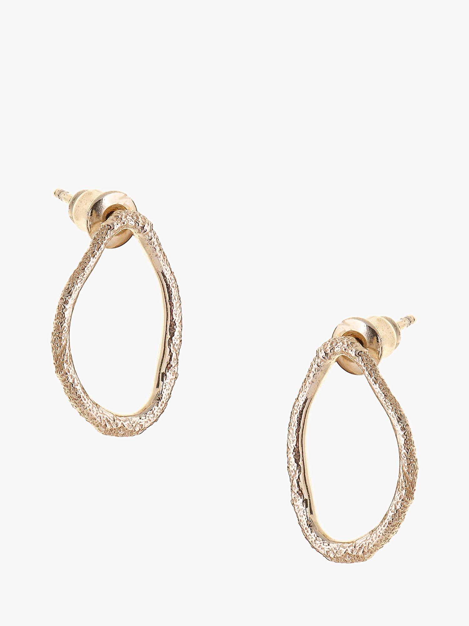 Tutti & Co Seize Textured Drop Earrings, Gold