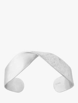 Tutti Praise Open Textured Twist Bangle, Silver