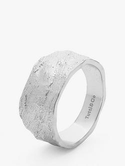 Tutti Voyage Chunky Textured Band Ring, Silver