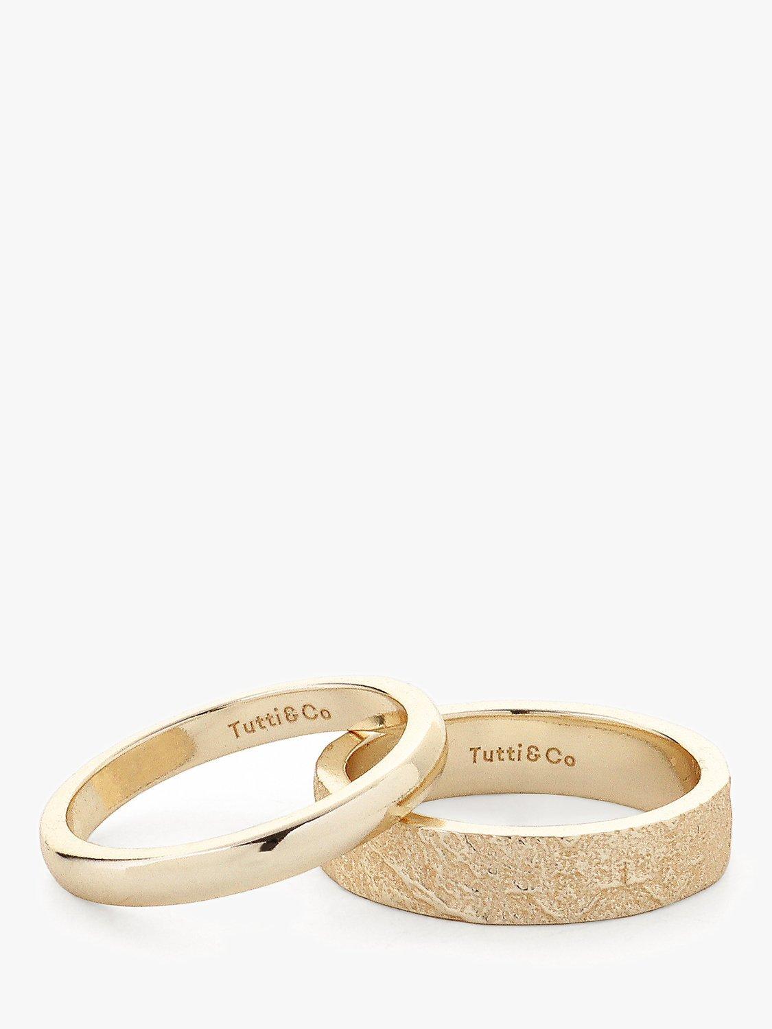 Tutti & Co Joy Band Rings, Set of 2, Gold