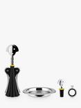 Alessi Anna G. Corkscrew & Wine Bottle Stopper Gift Set, Silver/Black