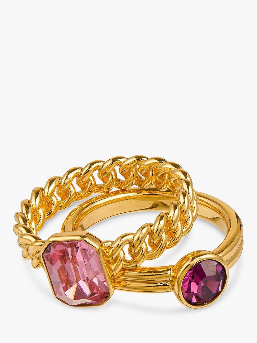 Orelia Luxe x Susan Caplan Vintage Swarovski Crystal Stacking Ring Set