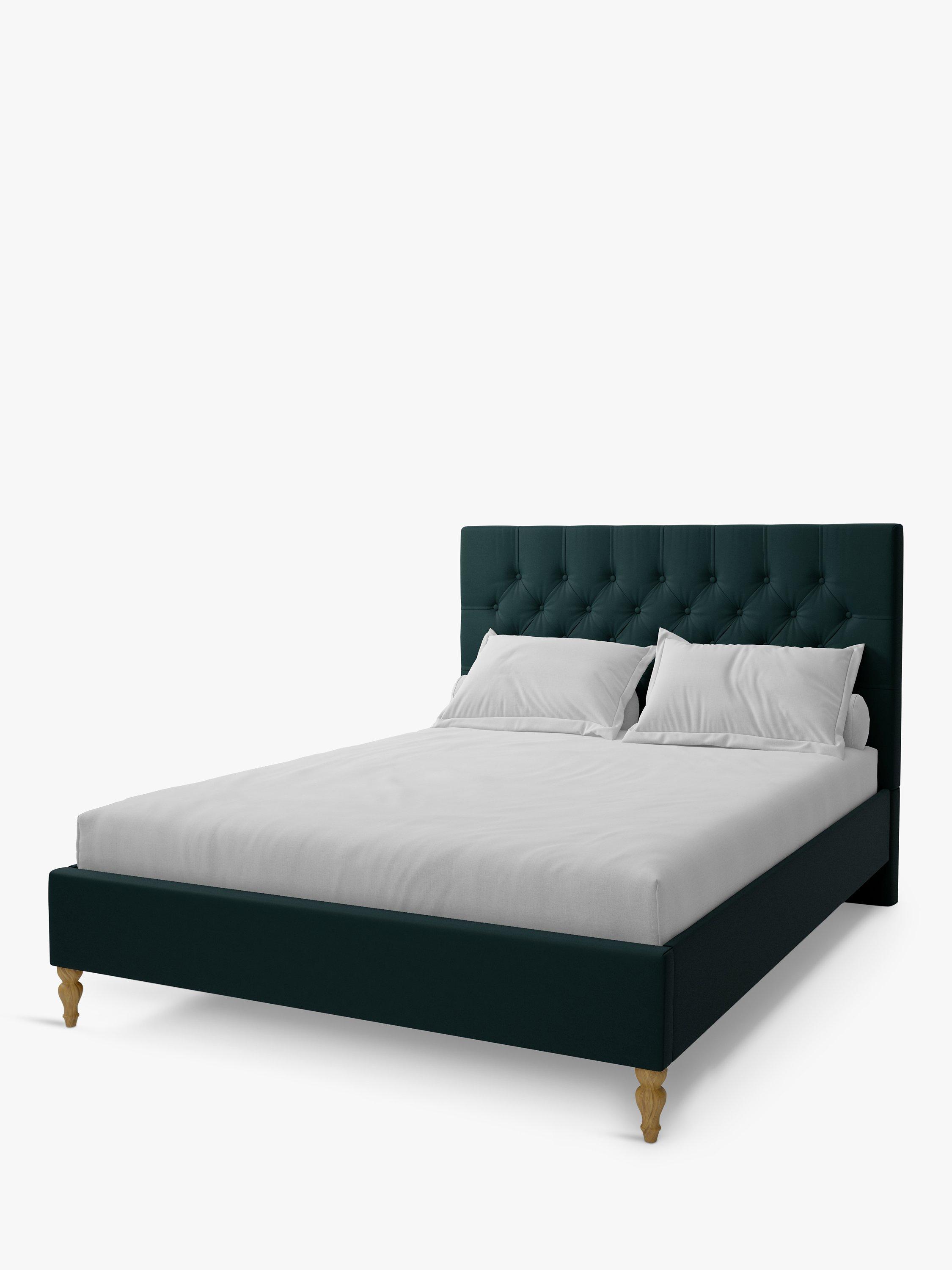 Koti Home Eden Upholstered Bed Frame, Super King Size, Luxe Velvet Azure