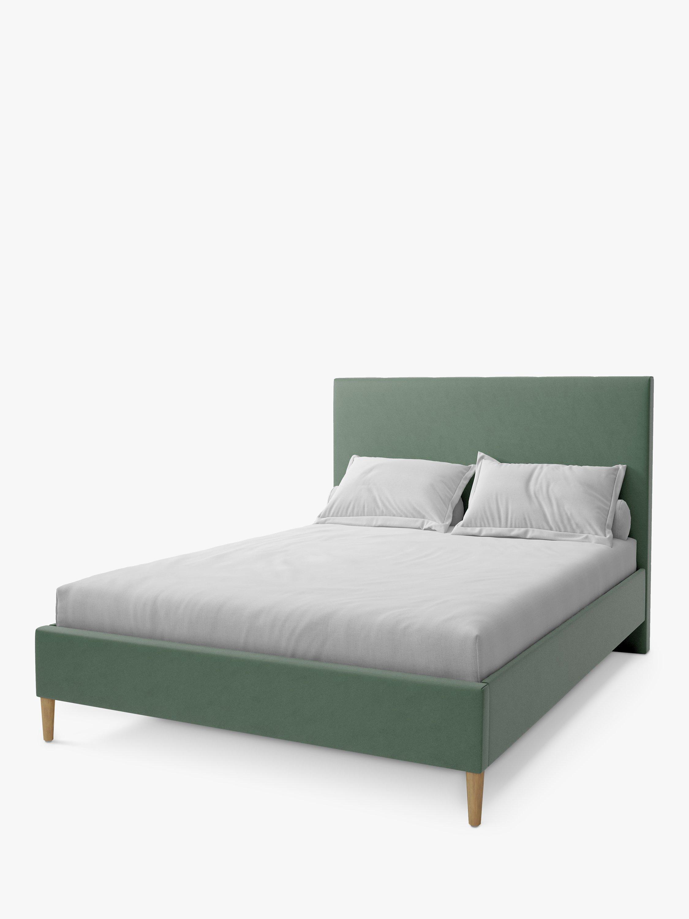 Koti Home Dee Upholstered Bed Frame, King Size, Luxe Velvet Aquamarine