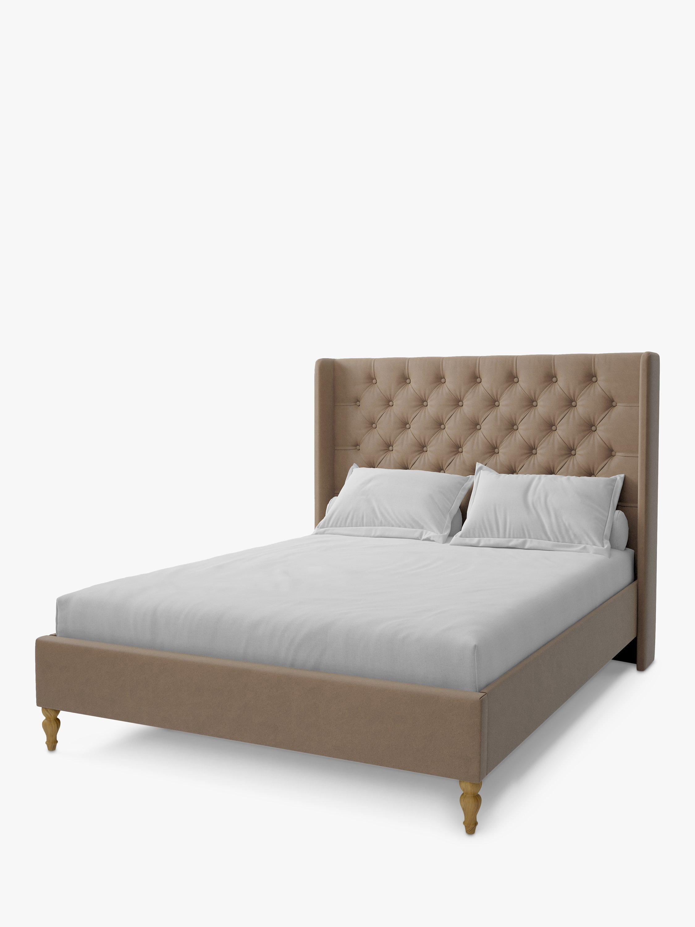 Koti Home Astley Upholstered Bed Frame, Super King Size, Luxe Velvet Truffle
