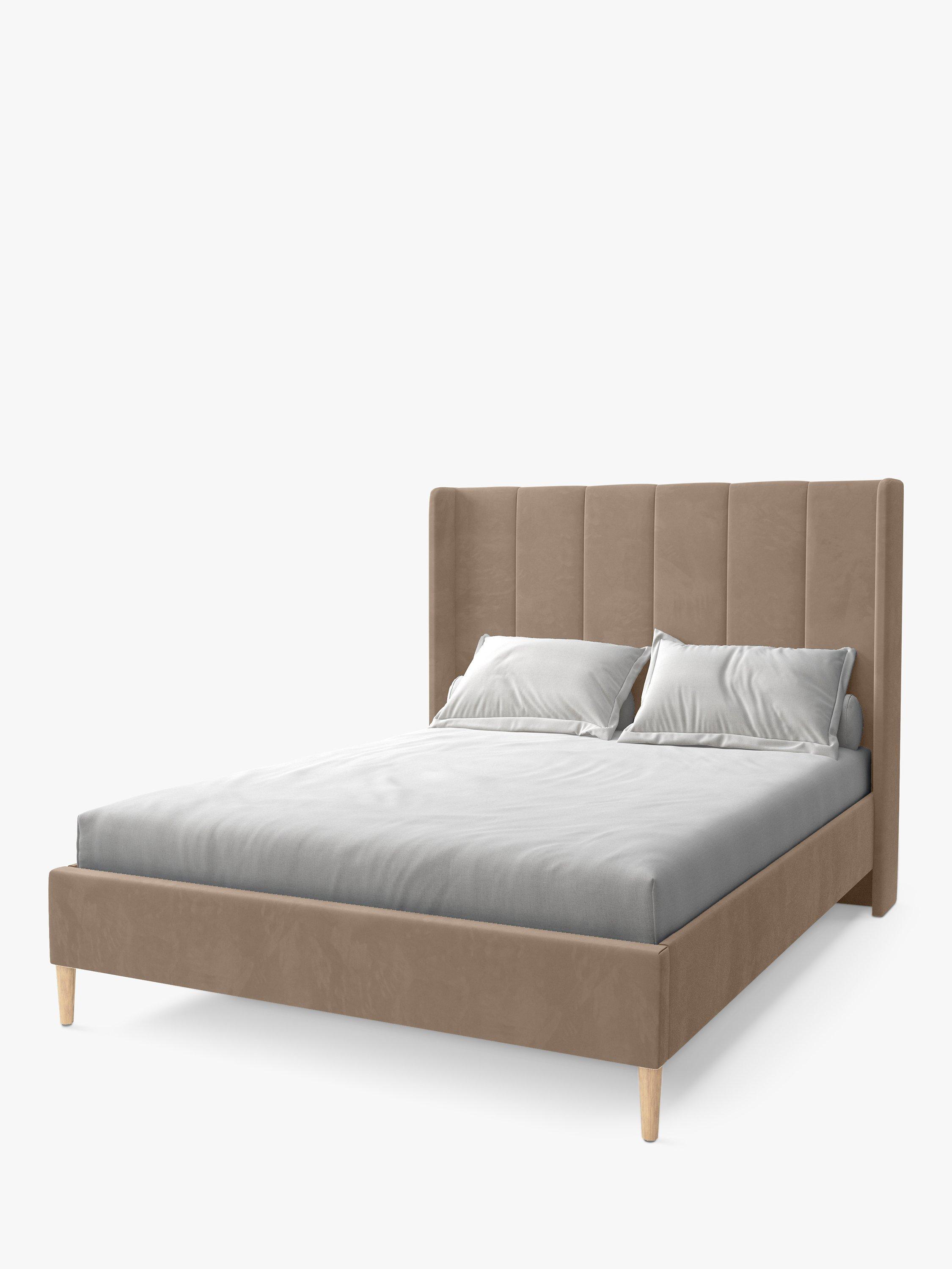Koti Home Adur Upholstered Bed Frame, King Size, Luxe Velvet Truffle