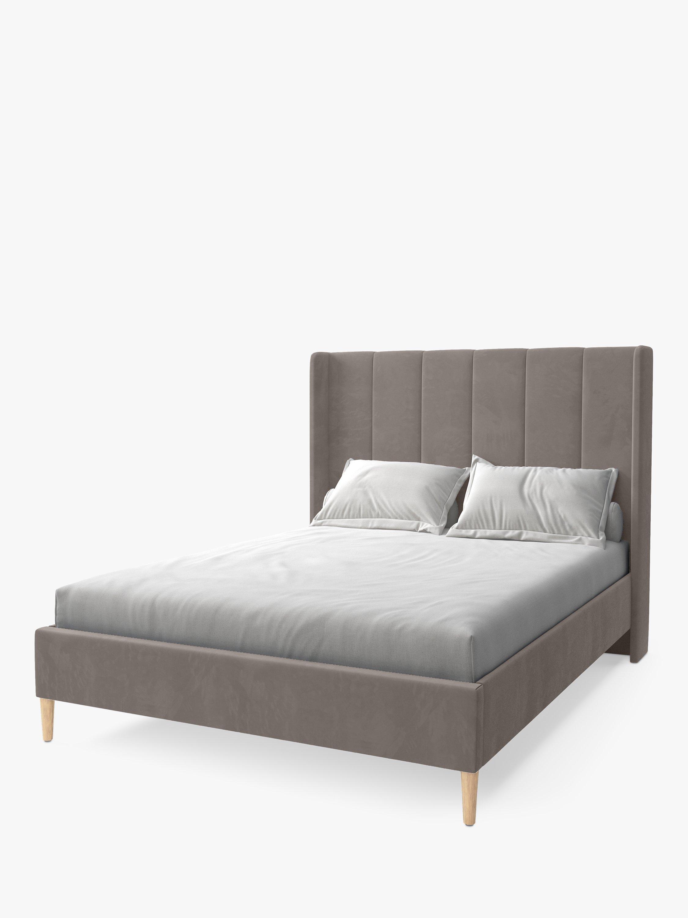 Koti Home Adur Upholstered Bed Frame, Super King Size, Luxe Velvet Mink