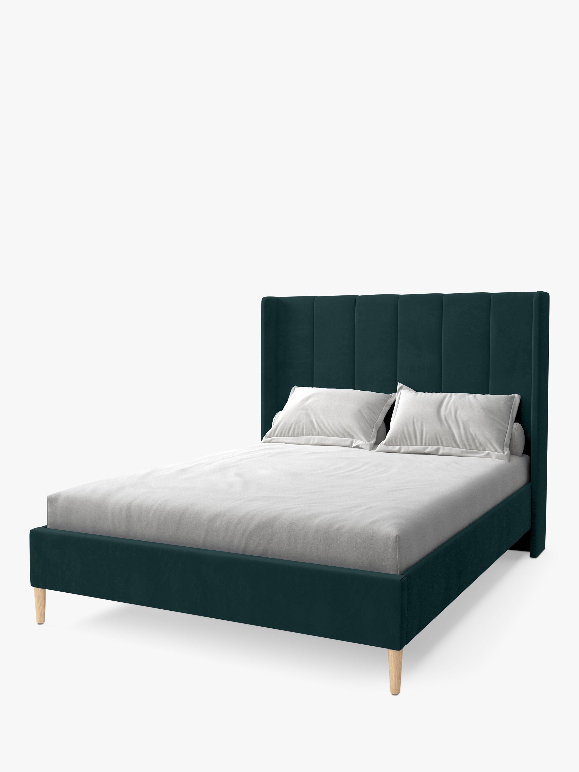 Koti Home Adur Upholstered Bed Frame, Super King Size, Luxe Velvet Azure