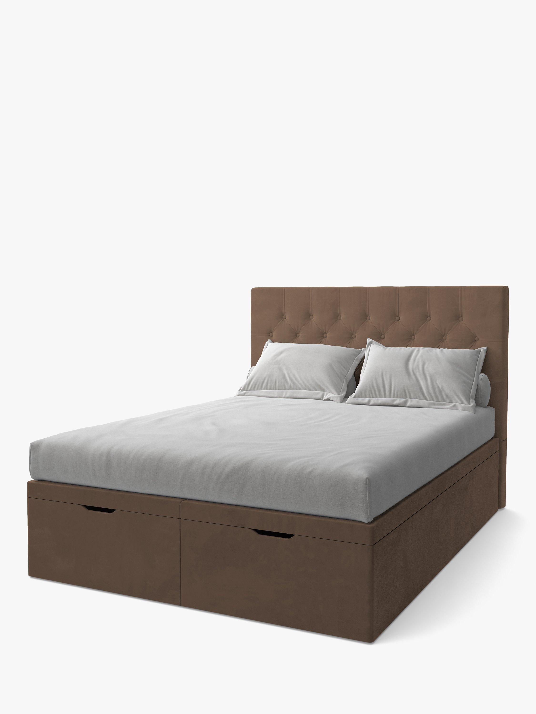 Koti Home Eden Upholstered Ottoman Storage Bed, Double, Luxe Velvet Truffle