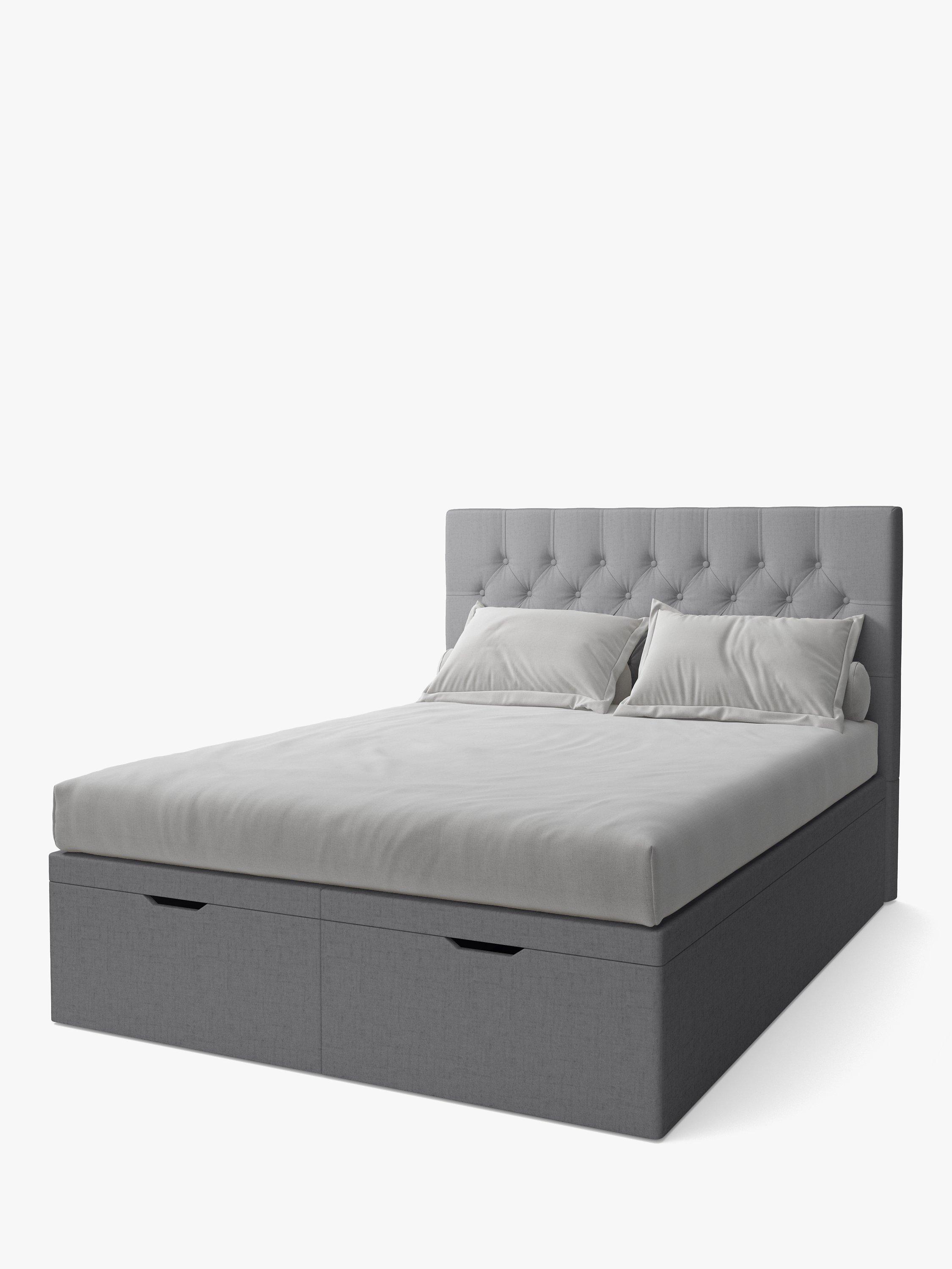 Koti Home Eden Upholstered Ottoman Storage Bed, King Size, Heritage Soft Mid Grey