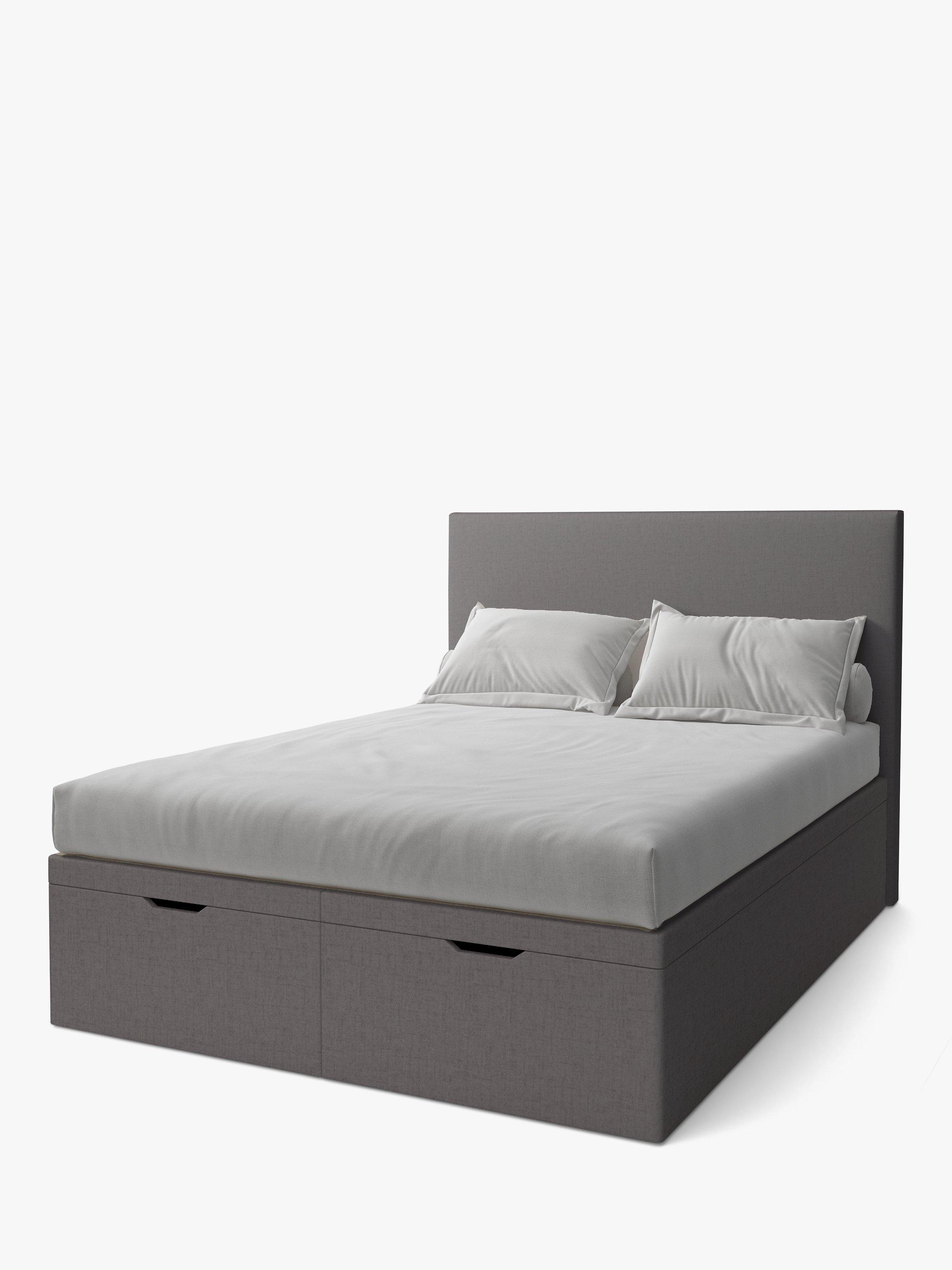 Koti Home Dee Upholstered Ottoman Storage Bed, Double, Heritage Soft Mid-Grey