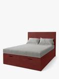 Koti Home Dee Upholstered Ottoman Storage Bed, King Size, Luxe Velvet Rust