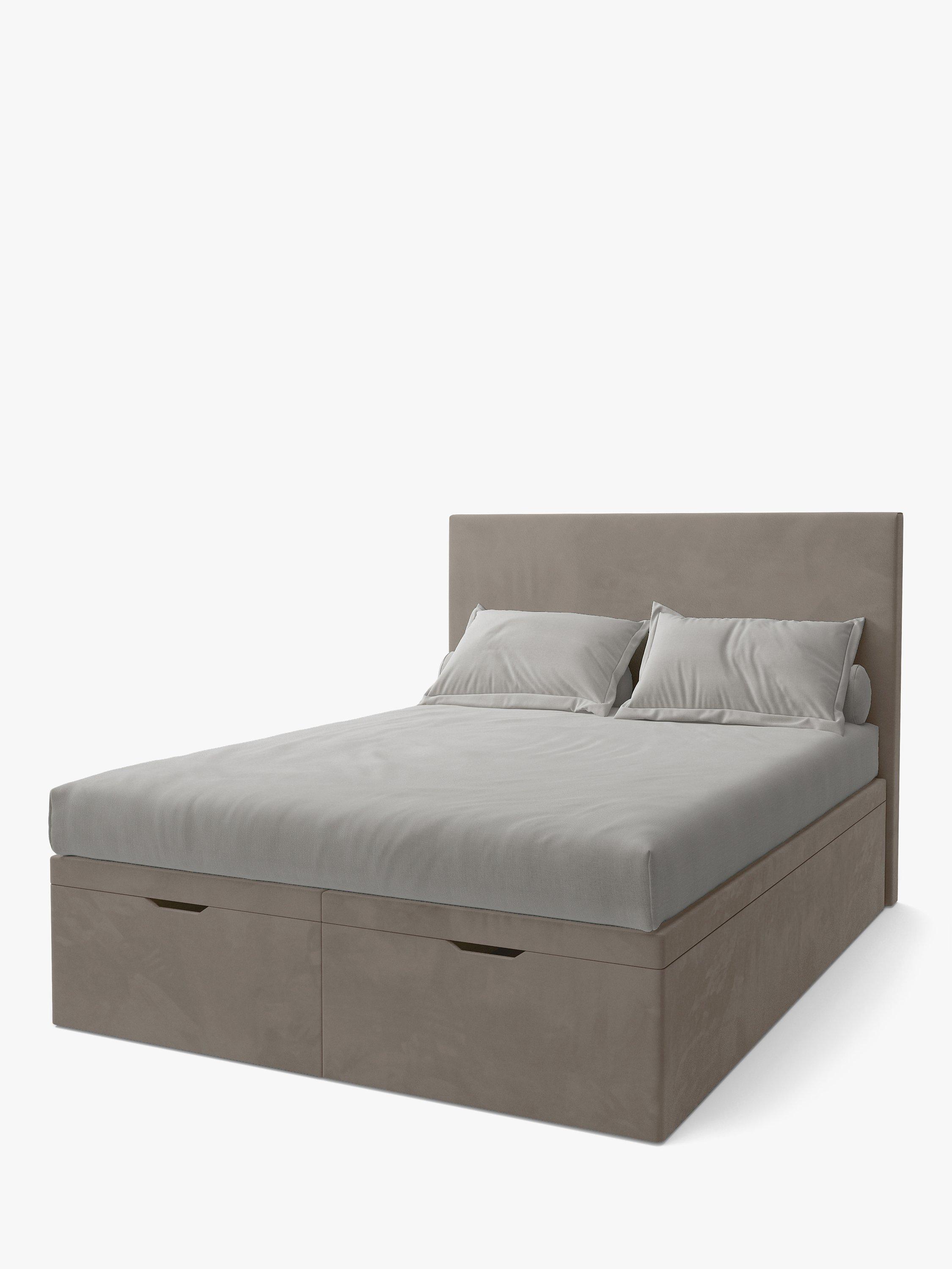 Koti Home Dee Upholstered Ottoman Storage Bed, King Size, Luxe Velvet Mink