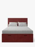 Koti Home Dee Upholstered Ottoman Storage Bed, Super King Size, Luxe Velvet Rust